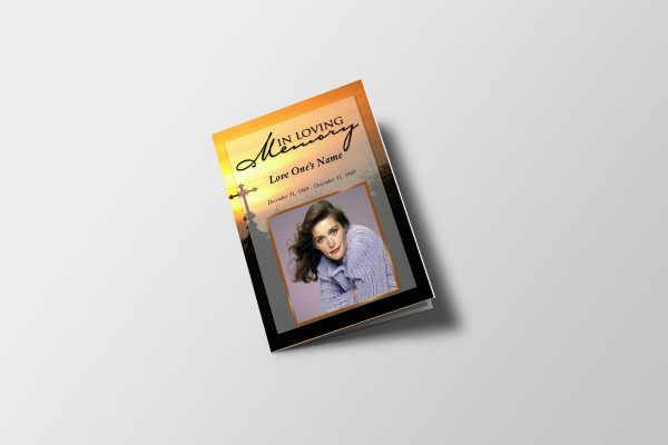 Sun Set Cross Funeral Template