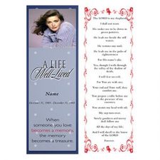 Dot Blue Funeral Bookmark