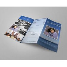 Ocean Trifold Funeral Program Template