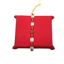 White and Red  Rudraksh Rakhi