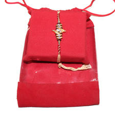 Green and Red Pearl Stone Rakhi