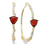 Victoria Townsend 18k Gold Over Sterling Silver Earrings, Garnet (6 ct. t.w.) and Diamond Accent Hoop Earrings - Gemstones - Jewelry & Watches - Macy's