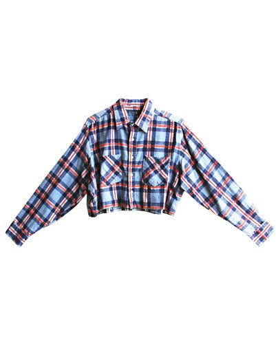 Long Sleeved Flannel Crop Top