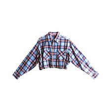 Long Sleeved Flannel Crop Top
