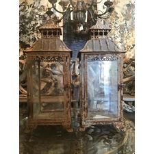 Pair of regency tole lanterns.