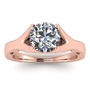 14k Rose Gold Shiny Nova Milgrained Engagement Ring 
