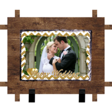 Golden Zig-Zag – Personalized Photo Frame 