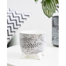 Monki dot print pot in White and Black Print