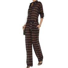 Brown Formal Flannel Jumpsuit