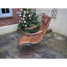 antique leather rocker
