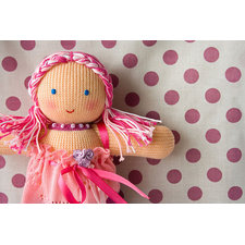 Sweet Dreams Fairy Doll - rose, pink, lilac - knitted waldorf doll, bedding toy, eco-friendly