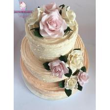 Three Tier Rose Wedding Cake, Floral Wedding cake, Wedding Cake Shop in Berkshire, Sandhurst : Shepherd Delights