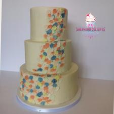 Three Tier Buttercream Splash Wedding Cake » Wedding Cakes »