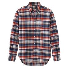 Blue, Red and White Bold Check Flannel Shirt