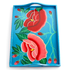 Heart of Haiti Tray, Periwinkle Floral - Papier-Mache - for the home - Macy's