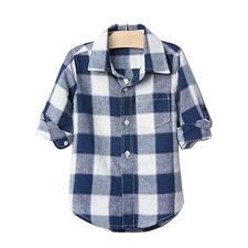 Blue White Bold Checks Baby Shirt