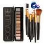 10 Colors Nuder Warm Eyeshadow Palette plus Brushes Set