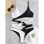 online Two Tone Wrap Bikini Set - BLACK M