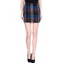 Black and Blue Dazzle Pencil Flannel Skirt