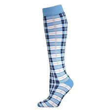 Blue, White and Black Ladder Check Socks