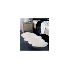 Double Sheepskin Rug | White/Ivory lambskin rug with long merino wool 2x6.5ft