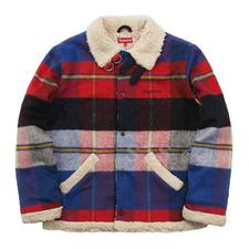 Supreme Plaid Shearling Bomber- Red Plaid