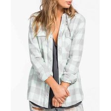 Acid Wash Long Sleeve Flannel Shirt