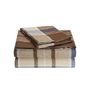 Bold Brown Madras Checked Flannel Bed Sheet
