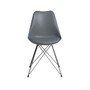 Grey Dining Chair  with Powder Coated Metal Legs