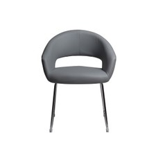 Grey Dining Chair with Chrome Legs