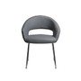 Grey Dining Chair with Chrome Legs