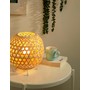 Chickidee natural round table lamp & white feet