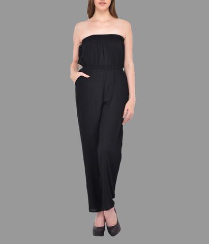Black off shoulder jumpsuit
