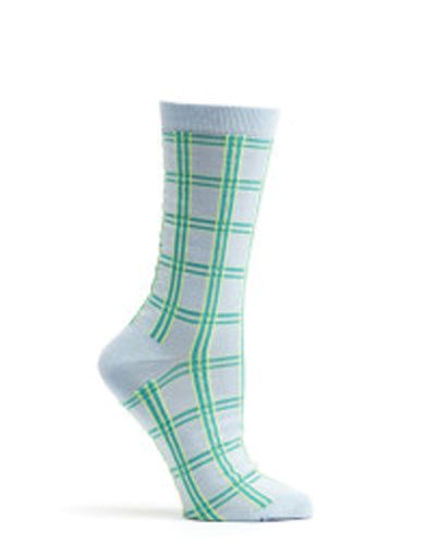 Bright White and Green Chec...