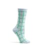 Bright White and Green Check Socks