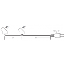 Daisy Chain Fan Cord - HP75-15-72P 45 Deg. Angle