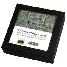 Scottish Granite Whisky Stones (1 x Box of 6 Stones with Storage Pouch)