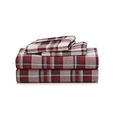 Brick Red Madras Flannel Bed Sheet