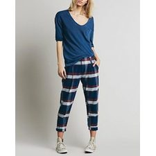 Blue Relaxing Crop Pants