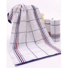 Sparkling White Grey Check Towel