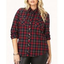 Effective Red Check Oversized Flannel Shirt