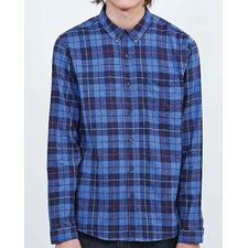 Color Lock Blue Check Flannel Shirt