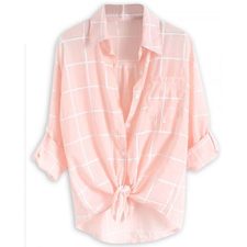 Ice Wash Pink Cotton Flannel Shirt