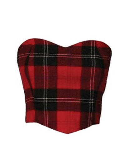 Pure Love Red Flannel Crop Top