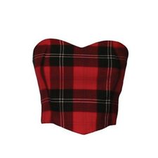 Pure Love Red Flannel Crop Top