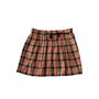 Box Pleat Orange and Black Check Flannel Skirt