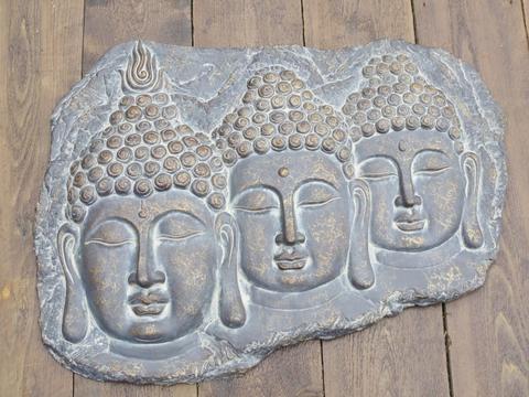 Triple Buddha Head Plaque ,...