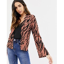 open blouse in tiger print