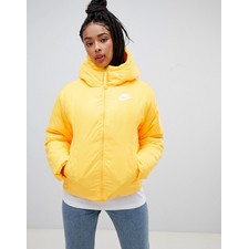 Yellow Padded Reversible Jacket With Hood