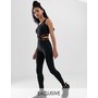cutout yoga bodysuit in black